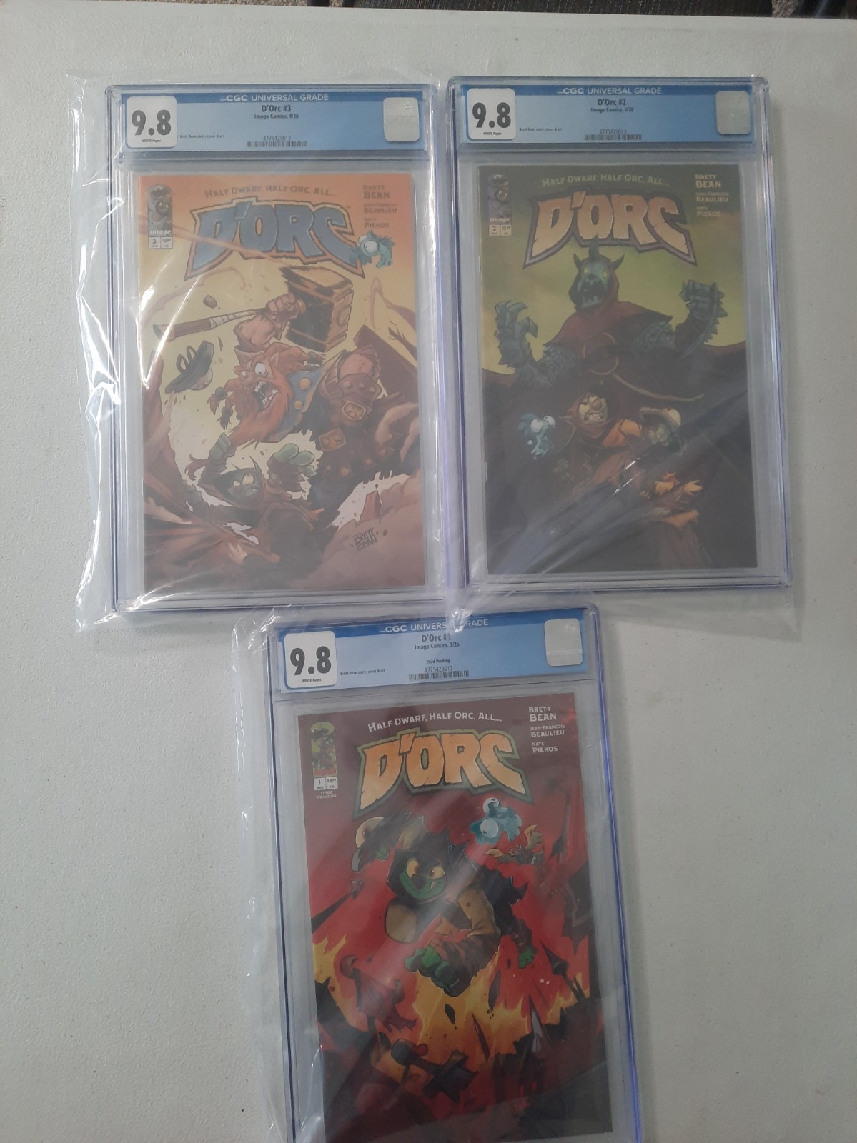 D'Orc Slab LOT 3x #1-3 CGC 9.8 Brett Bean McFarlane Image Comics Spawn Dorc