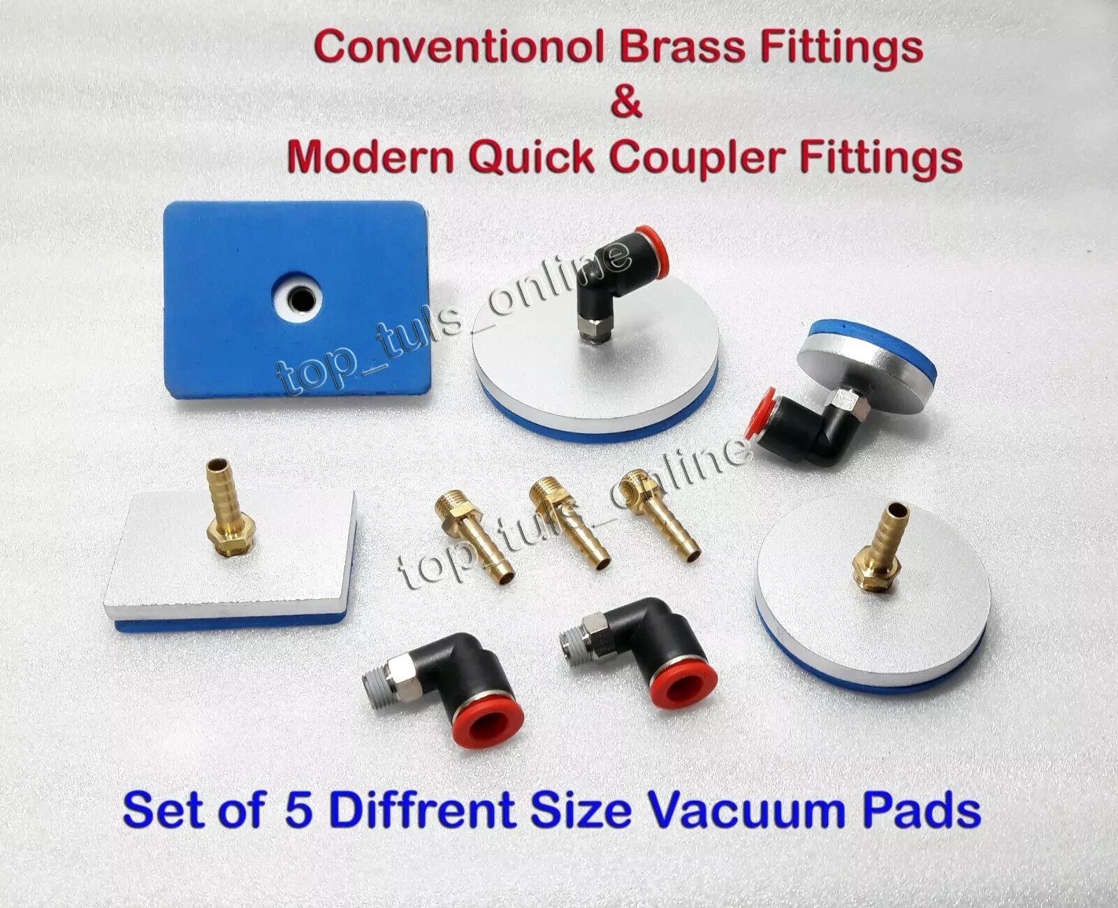 5x Valve Seat Vacuum Tester PADS Kit 5x Quick Couple + 5x Brass Fittings