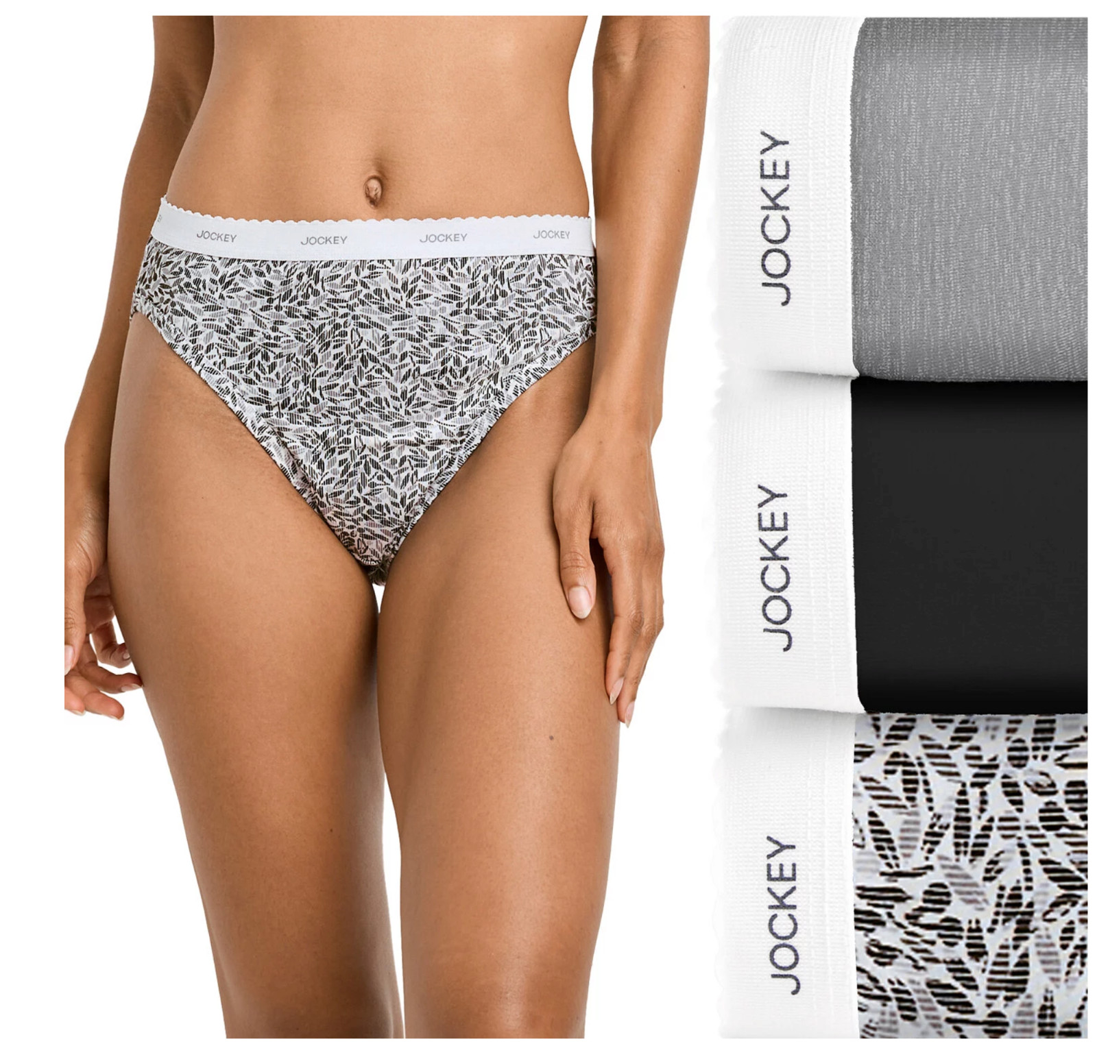 Women\'s Jockey 3-Pack French Cut Classic Comfort Playful Stripe Cotton Underwear