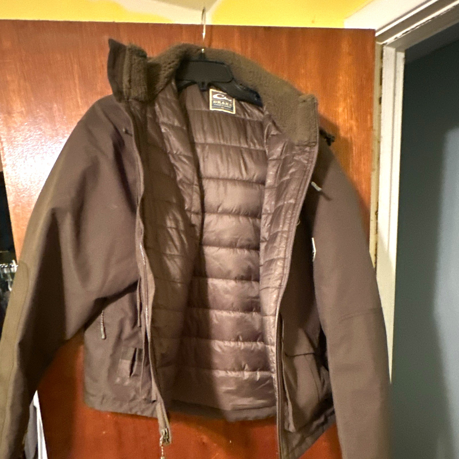 Drake Men\'s XL Green Hooded Full-Zip Polyester Hunting Jacket w/ Logo Drake Men\'s XL Green Hooded Full-Zip Polyester Hunting Jacket w/ Logo