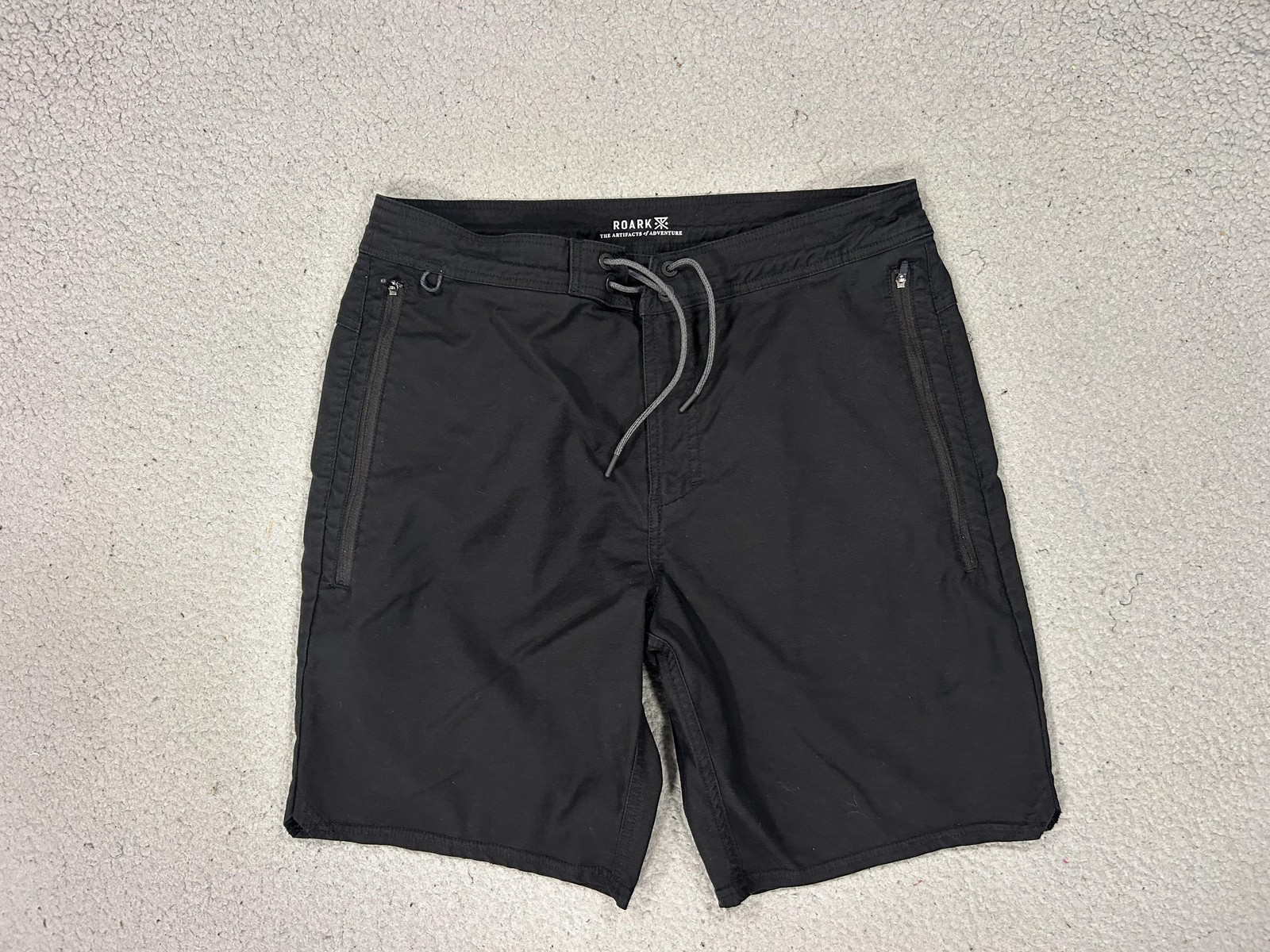 Roark Shorts Men 32 Black Layover Zip Pocket Hybrid Chino Casual Travel Outdoors