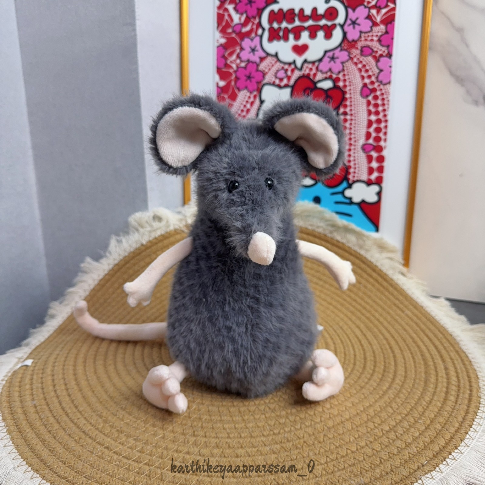 Jellycat Cute soft plush dolls toys Lachlan Sad Rat Gray plush toy 10.6in