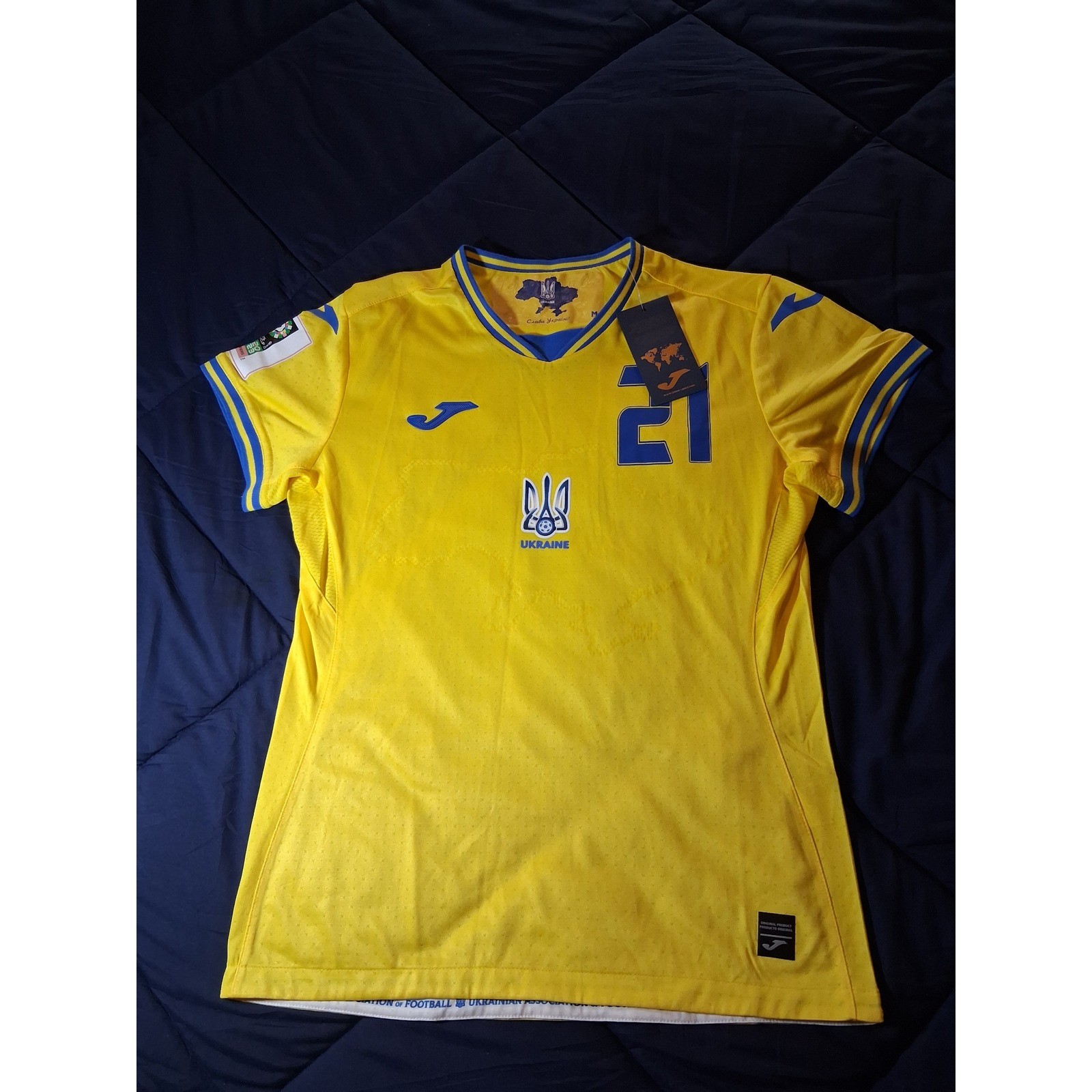 Joma Ukraine National Team Khimych 21 Soccer Jersey Yellow Mens Medium NWT Joma Ukraine National Team Khimych 21 Soccer Jersey Yellow Mens Medium NWT