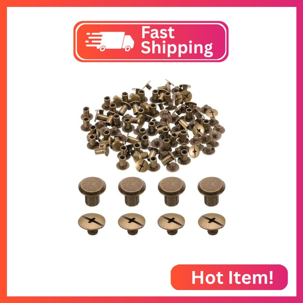 uxcell 50set M5 x 6mm Chicago Screw Metal Phillips Head Binding Screws Post Nail