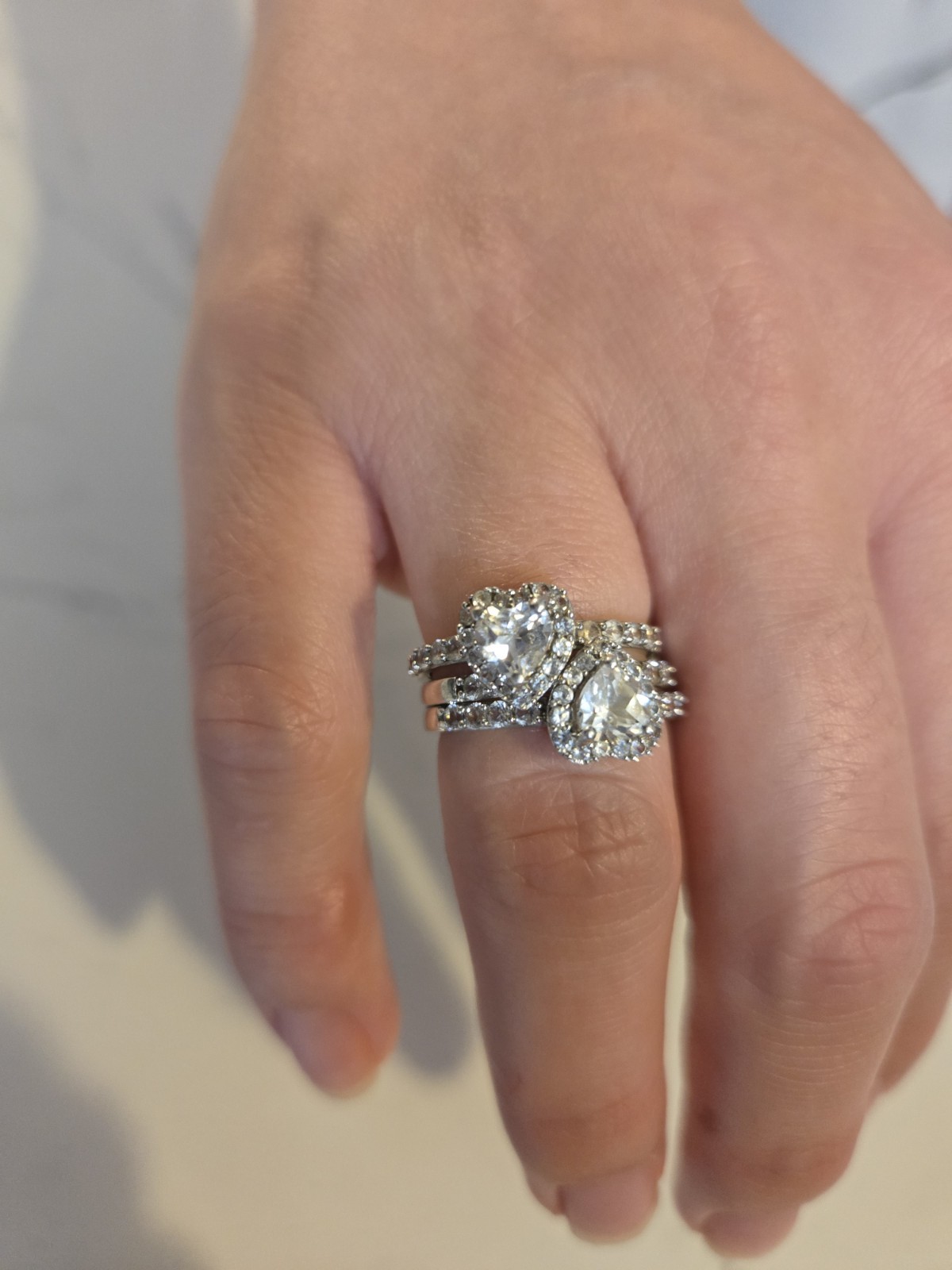 Zales Sapphire Ring 925 Promise/Wedding Set 3 \
