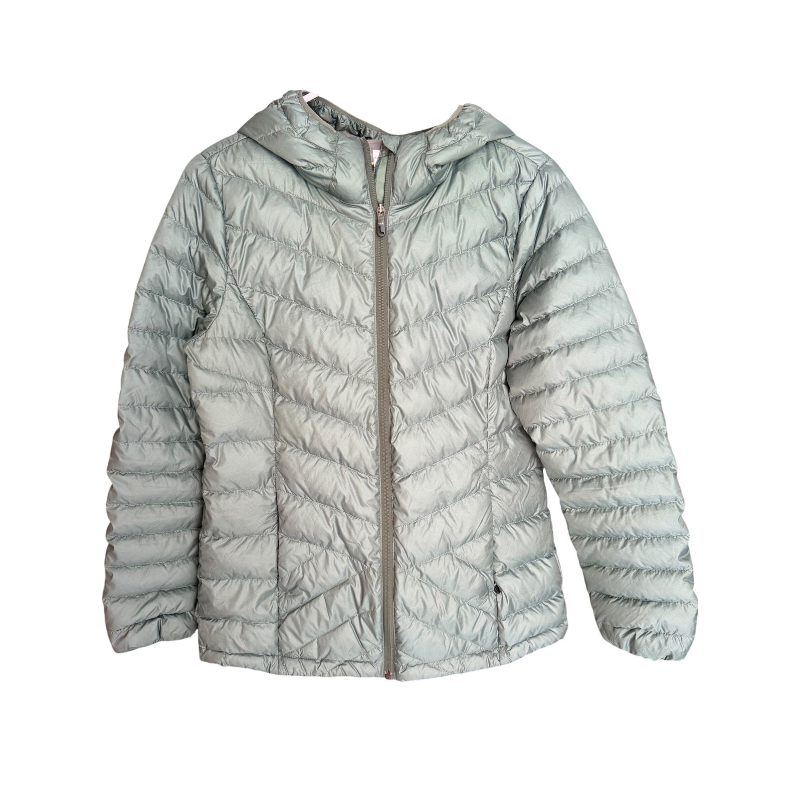 Lole Puffer Down Jacket Hooded Sage Green Size M Lole Puffer Down Jacket Hooded Sage Green Size M