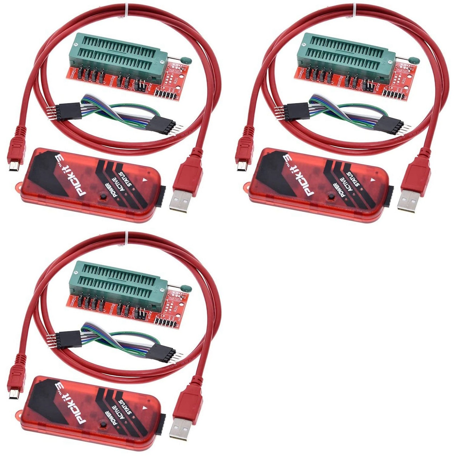 3X PICKIT3 Programmer + PIC ICD2 PIC Kit 2/3 Programming Adapter Universal1774