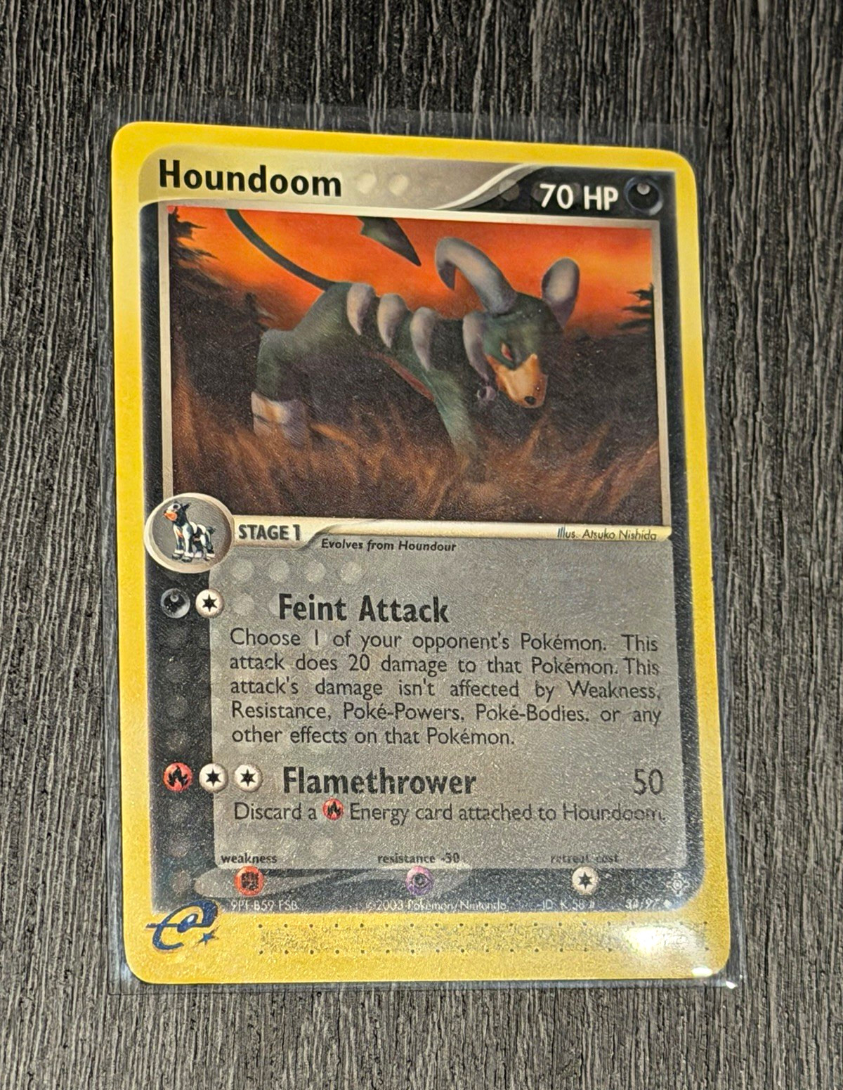Nintendo Pokemon TCG Houndoom 34/97 EX Sandstorm Rare 2003 70 HP English