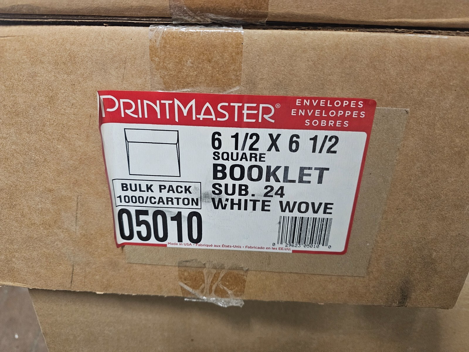 Printmaster 6.5 x 6.5 Square Envelopes 24lb White Bulk 1000/Carton (05010)