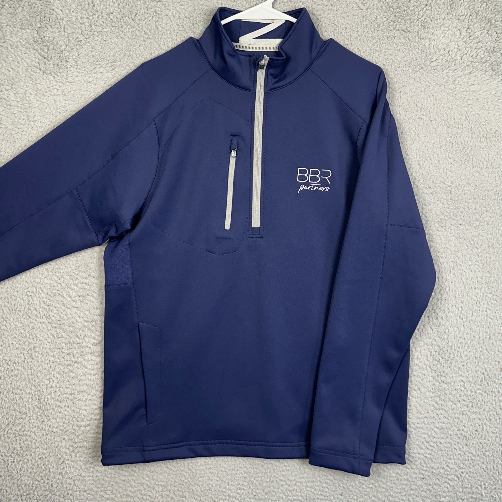 Zero Restriction Tour Series Sweatshirt Mens Medium Blue Golf Quarter Zip EUC