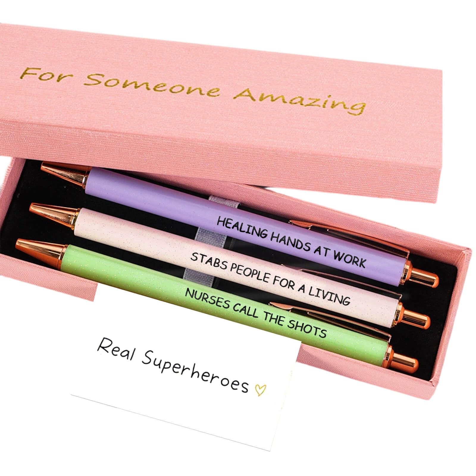 Nurses Gifts Bulk, 3pK Funny Nurse Pens in Fancy Box,Personalized Nurse Gift ...