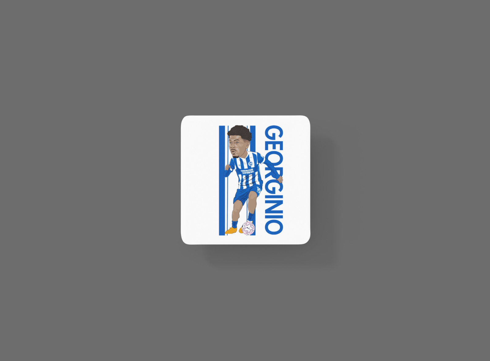 Georginio Rutter Brighton Football Cartoon Graphic MDF Drinks Coaster