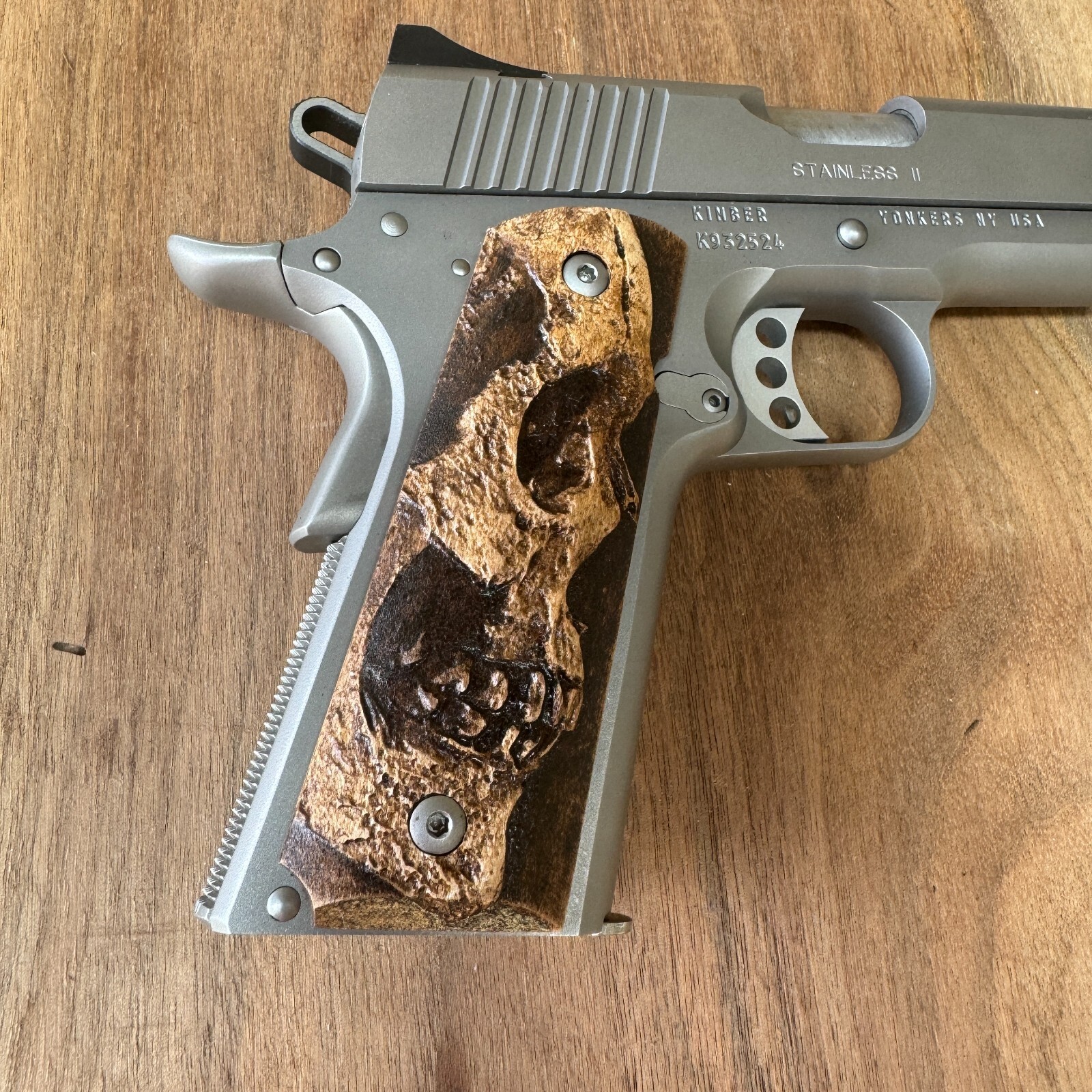 Shadowskull 1911 Full Size custom made wooden grips