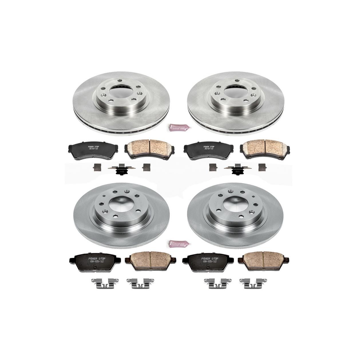 PowerStop Disc Brake Kit - Front and Rear - Fits Ford Fusion 2006-2012, Lincoln