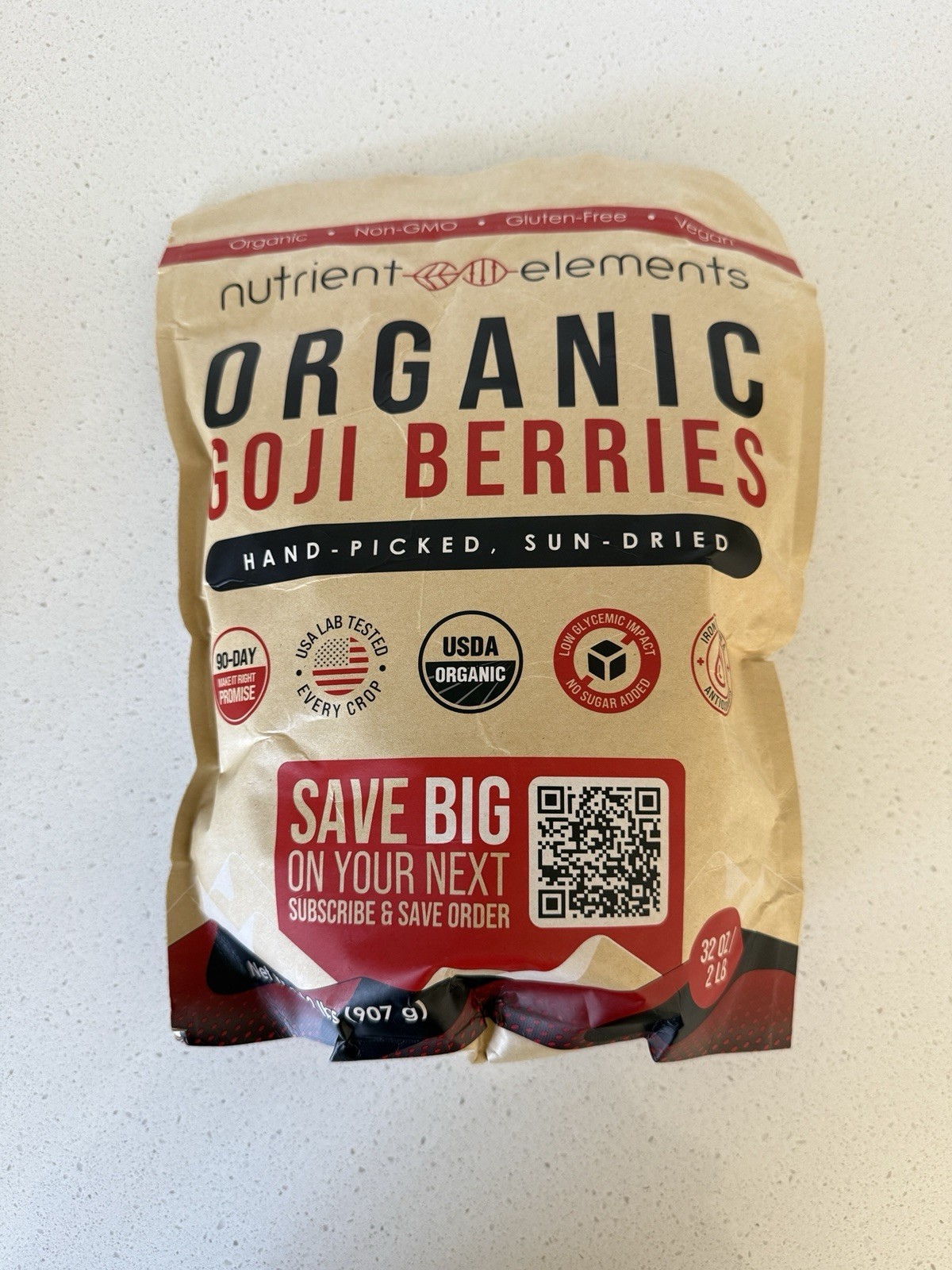 Nutrient Elements Goji Berries – 2 lb/32 oz – USDA Organic, Raw, 32 
