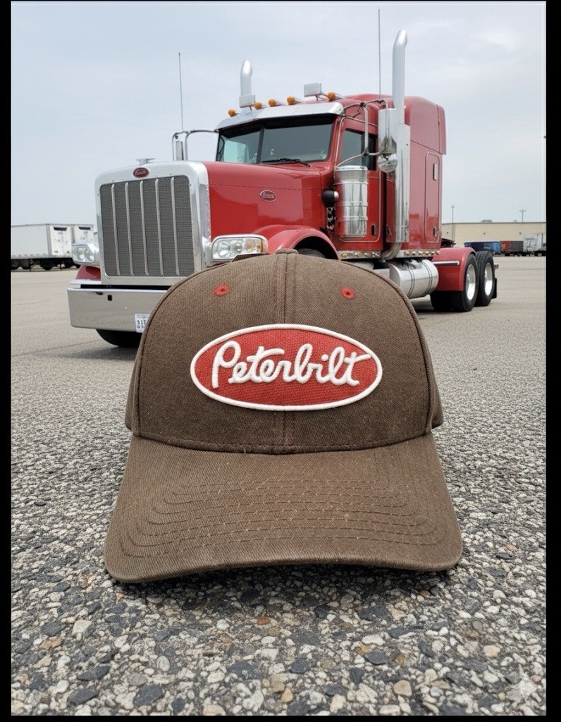 Authentic Peterbilt Brown & Red Embroidered Strapback Cap Hat - By The Game NWT