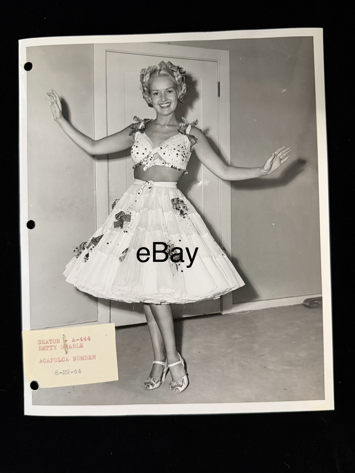 Betty Grable 8x10 Photo Original Diamond Horseshoe BTS Costume Acapulco Candid