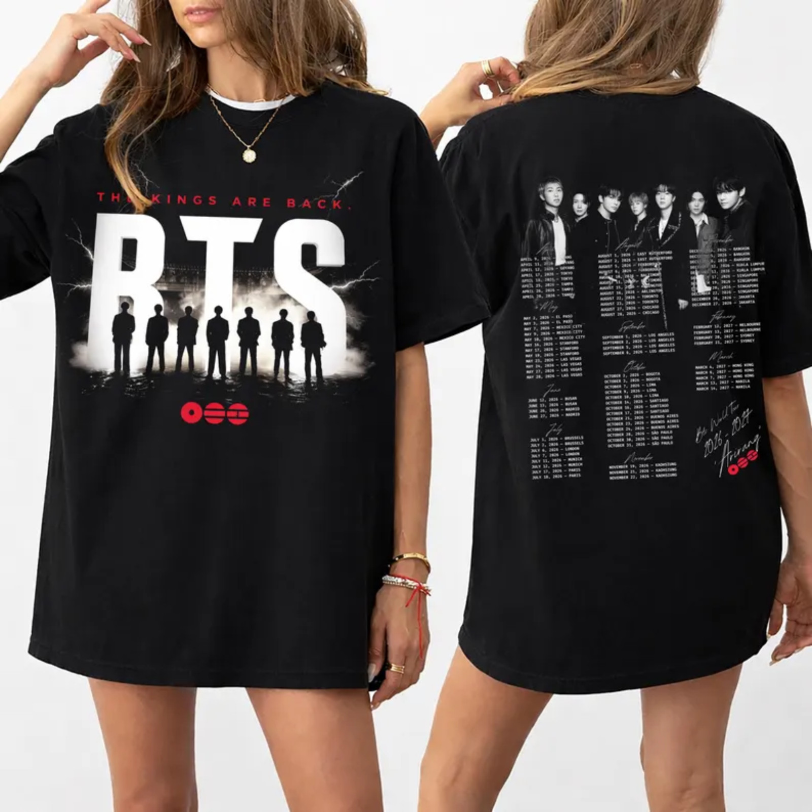 Vtg BTS World Tour 2026 2027 Bangtan ARMY K-Pop Concert T-Shirt S-5XL