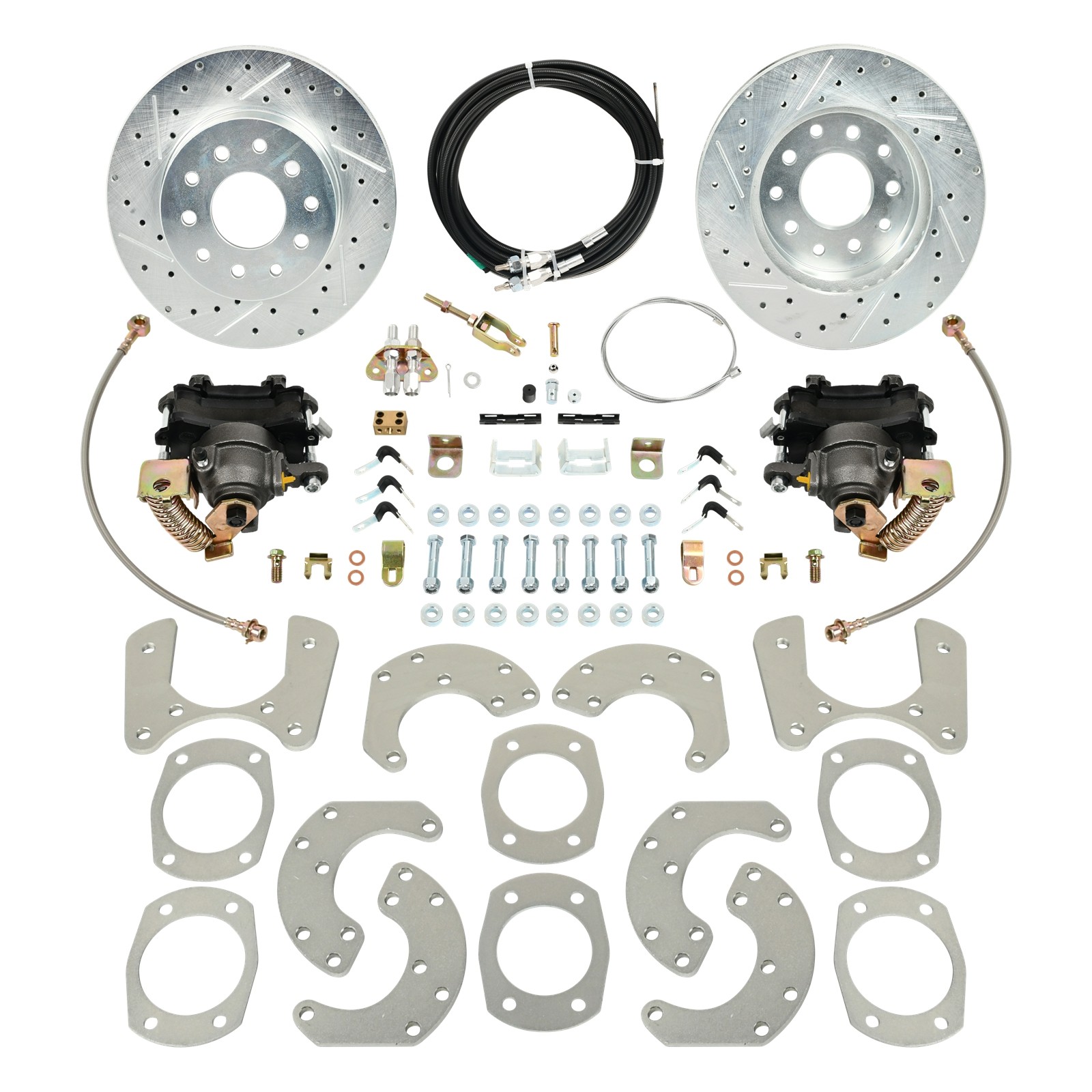 For 1964-1977 GM 10 12 bolt Rear Axle End Disc Brake Conversion w/ Parking Brake