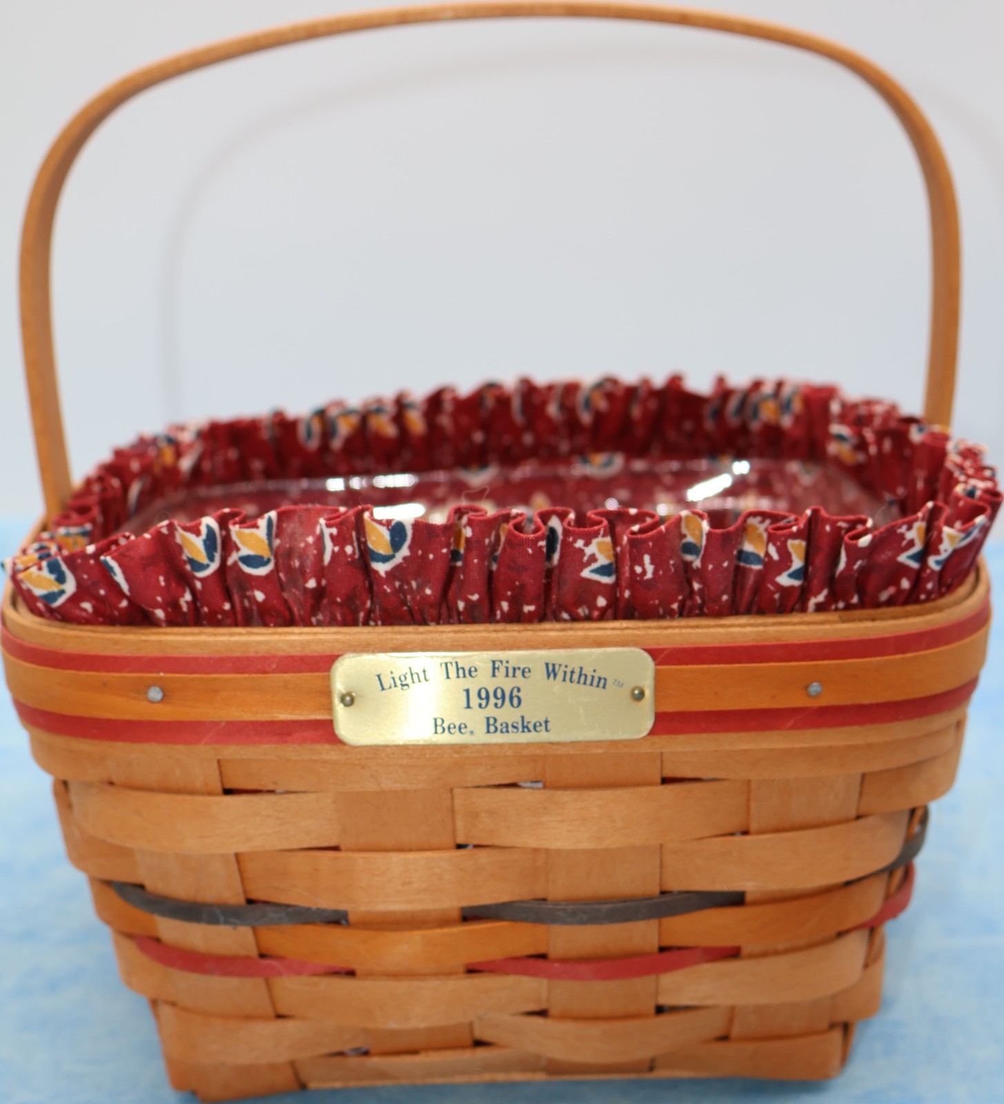 Longaberger 1996 Bee Basket, Liner, and Protector 41505