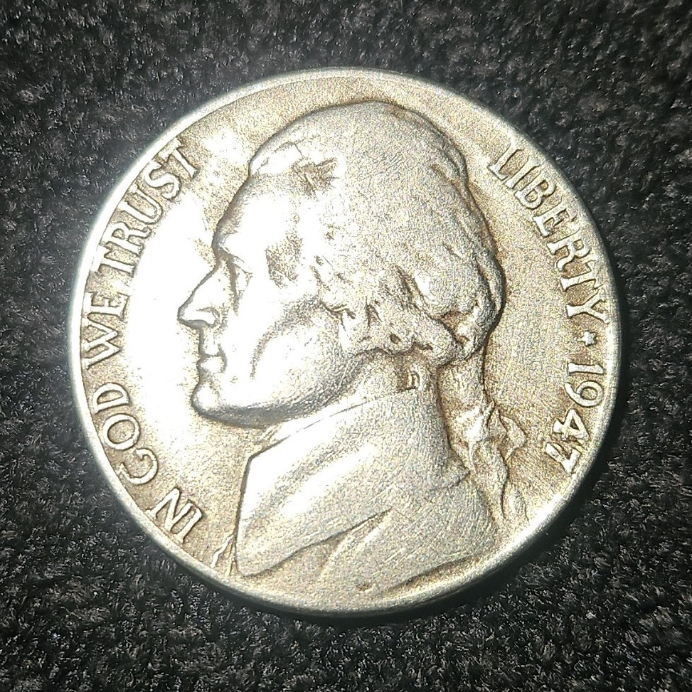 1947 Jefferson Nickel 5C Philadelphia Mint Business Strike KM#A192 Copper