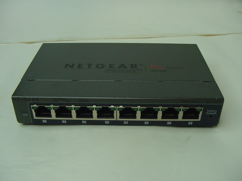 NETGEAR PROSAFE PLUS 8 PORT GIGABIT SWITCH GS108E - NO POWER CORD INCLUDED NETGEAR PROSAFE PLUS 8 PORT GIGABIT SWITCH GS108E - NO POWER CORD INCLUDED