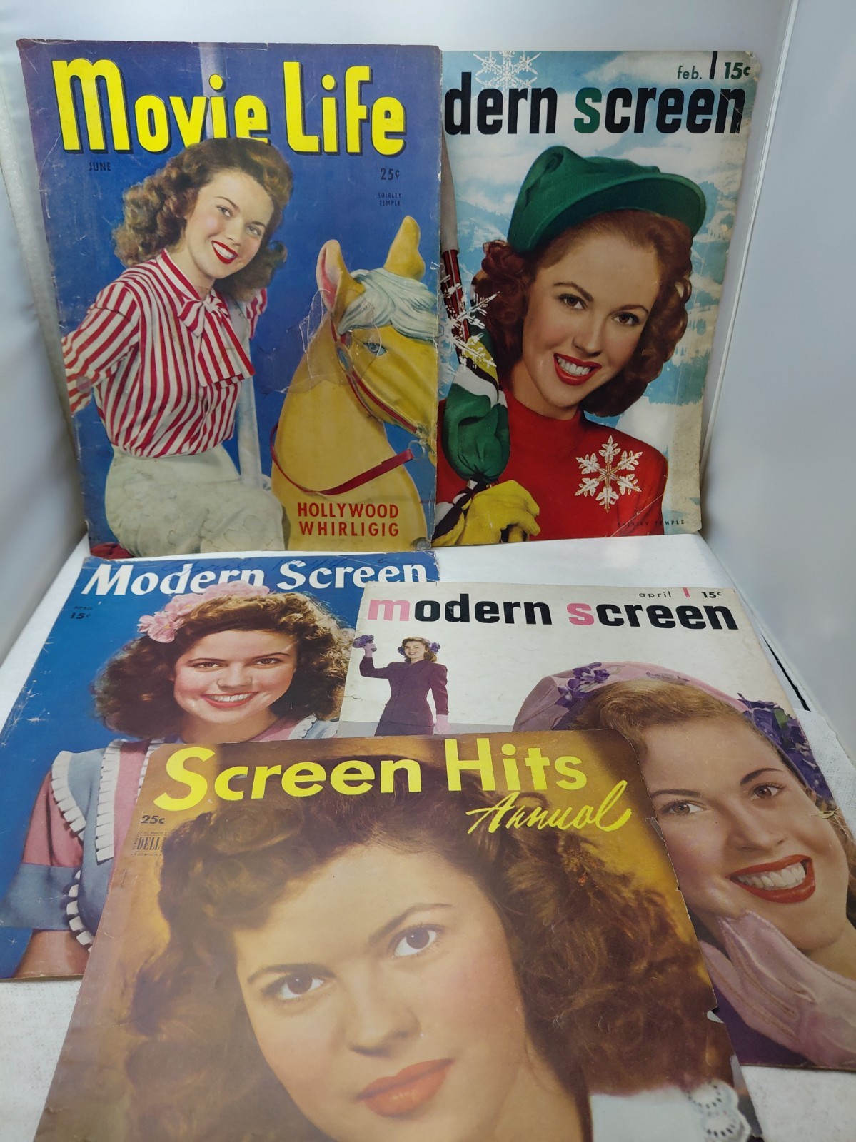 Movie Life Screen Hits Modern Screen Magazine Shirley Temple COVERS ONLY Vtg