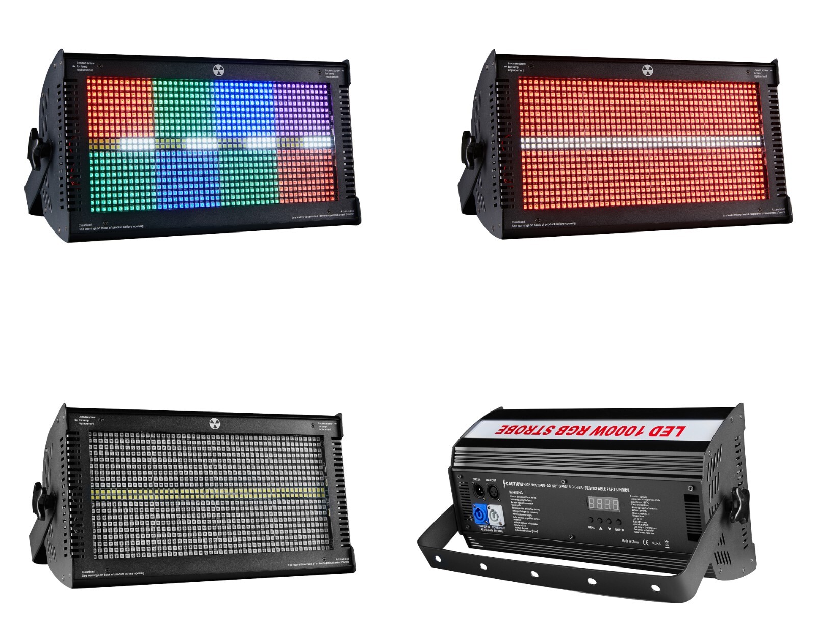 4PC/LOT RGB+White Atomic 1000W DMX Flash DJ Light 16 Segment LED Strobe Lighting