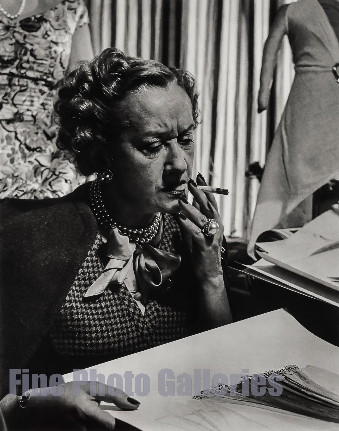 1944/76 Vintage HATTIE CARNEGIE Fashion PHILIPPE HALSMAN Large Duotone Photo Art
