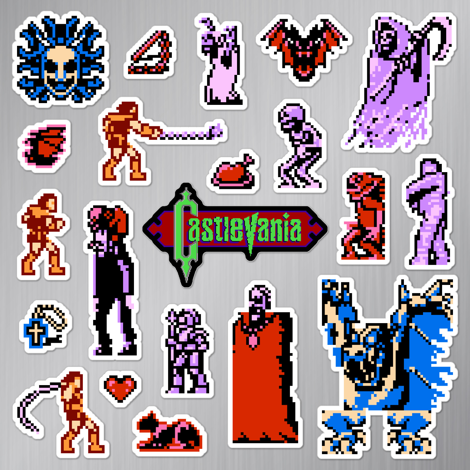 Castlevania Magnets Nintendo NES Pixel Art 21 Magnet Pack