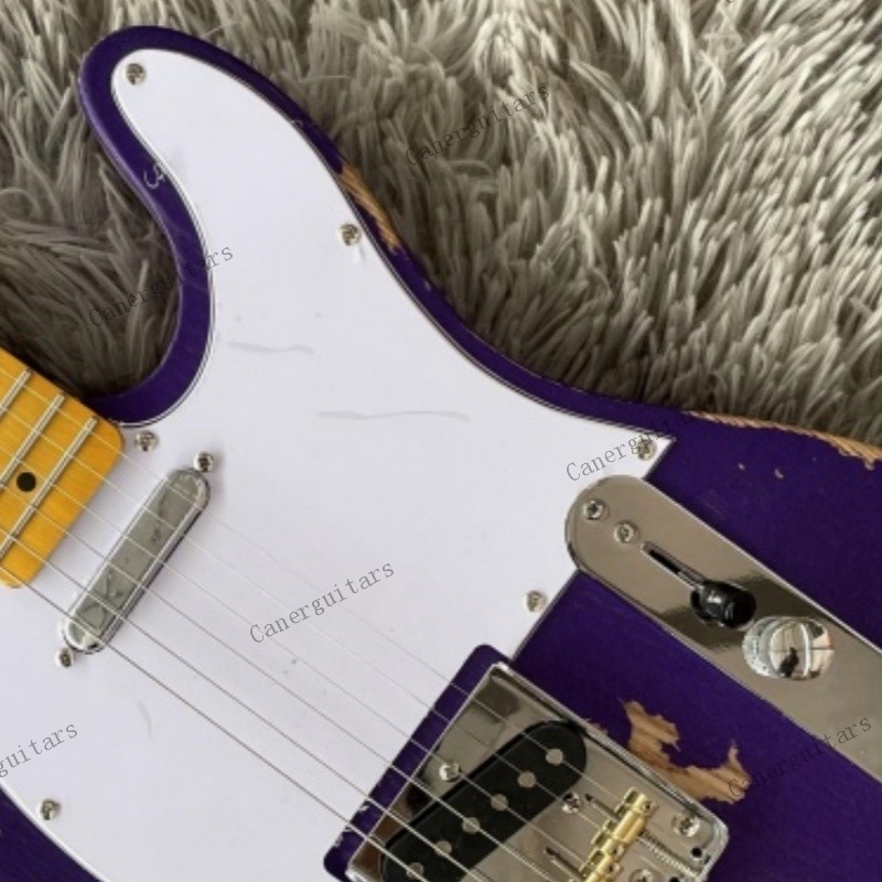 Clearance Guitar Solid Electric Guitar Aged Maple Neck&Fretboard Purple Stock