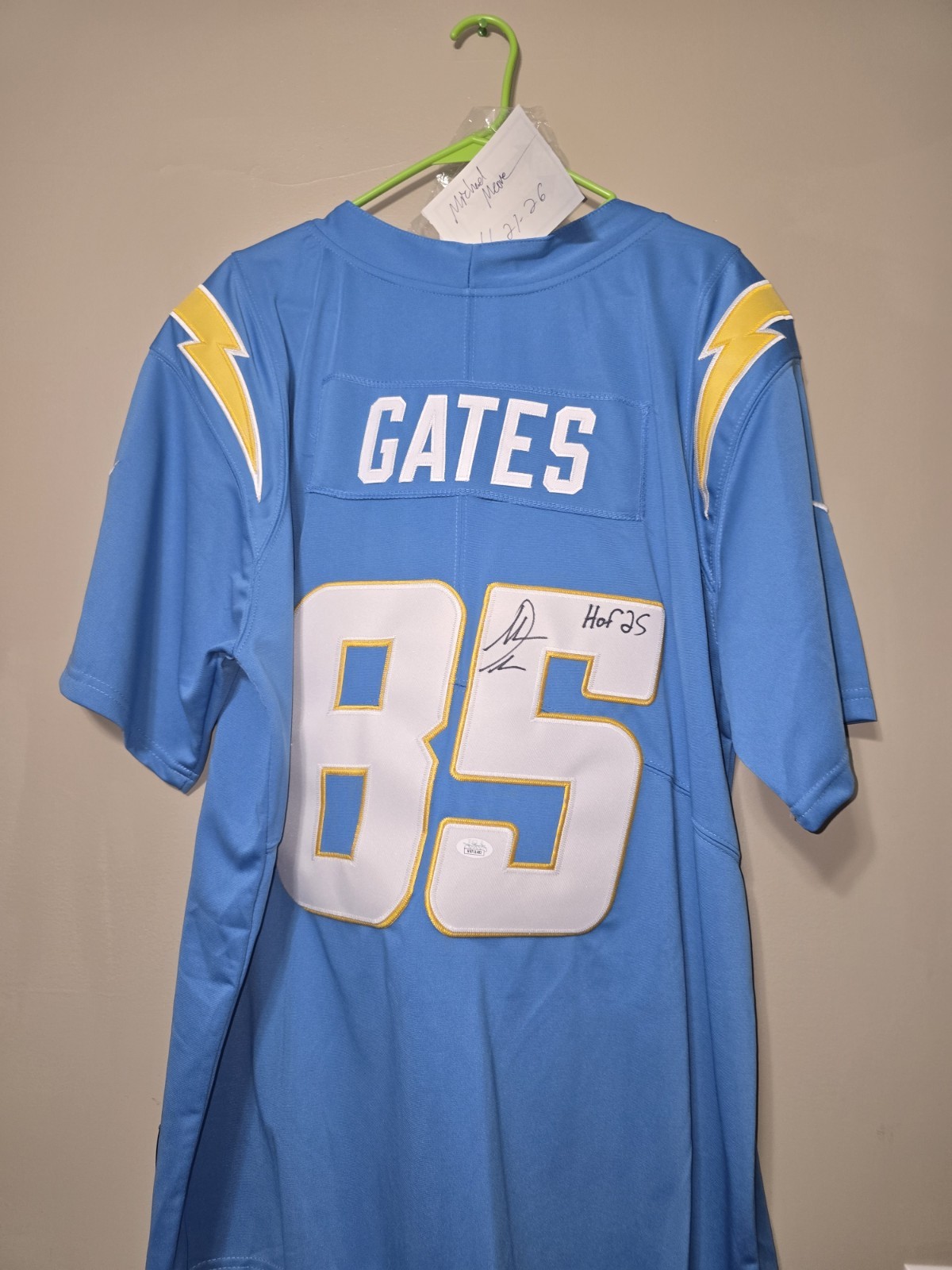 Antonio Gates Signed Custom Pro Style Jersey W/“HOF25” BAS Beckett Witnessed Antonio Gates Signed Custom Pro Style Jersey W/“HOF25” BAS Beckett Witnessed