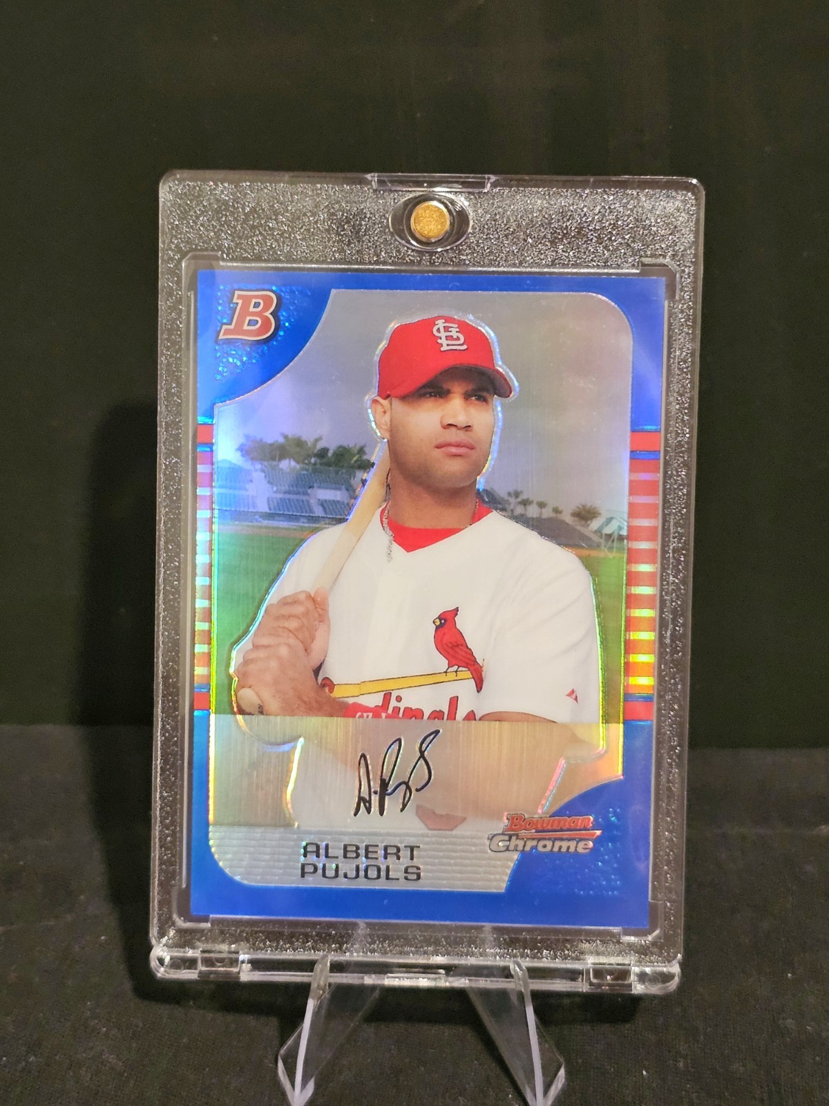 2005 Bowman Chrome Blue Refractor #105 Albert Pujols #\'d 001/150 FIRST PRINT HOF