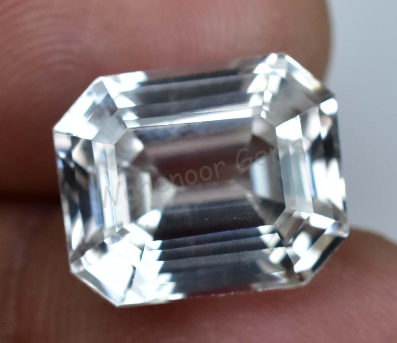 14.15 Ct Natural White Colorless Goshenite Emerald Flawless  Certified Gemstone