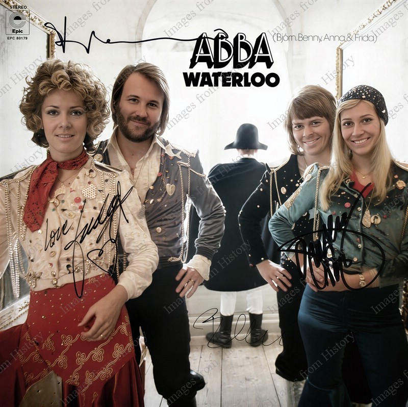 8x10 Fine Art Print Swedish Pop Group ABBA Waterloo 1974 Signed by Band Members