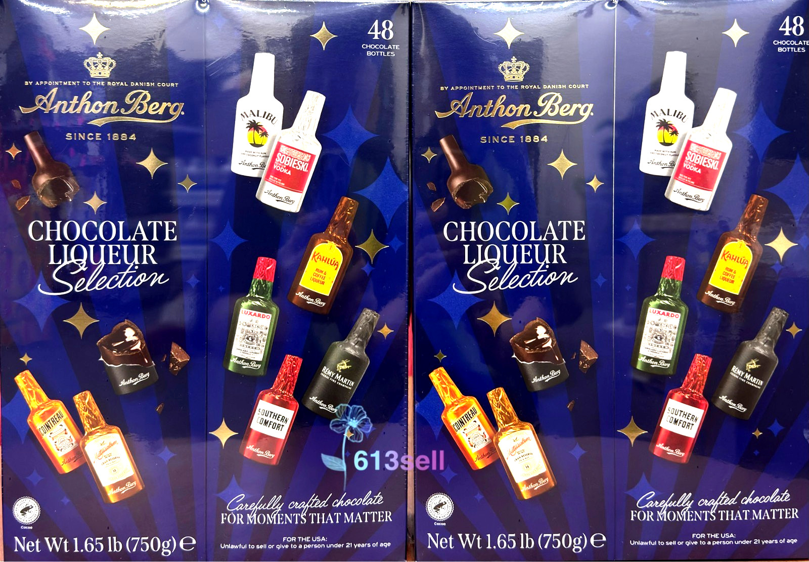 2 Pack Anthon Berg Dark Chocolate Liqueur Liquor filled Bottles 48ct 1.65lb Each 2 Pack Anthon Berg Dark Chocolate Liqueur Liquor filled Bottles 48ct 1.65lb Each