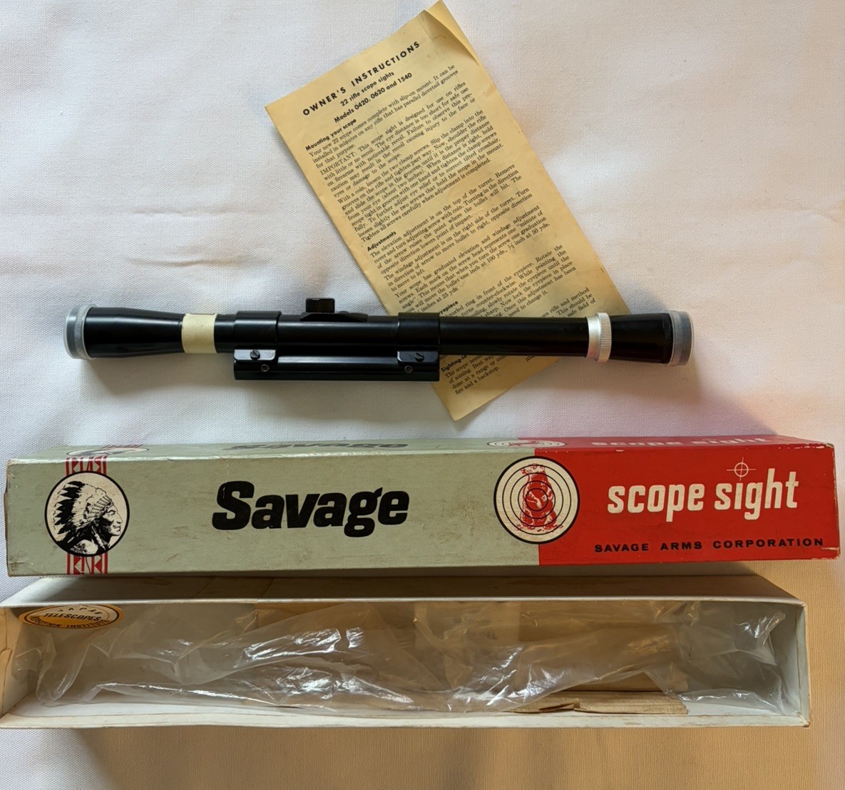 Vintage Savage Arms Rifle Scope with original Box NOS Vintage Savage Arms Rifle Scope with original Box NOS