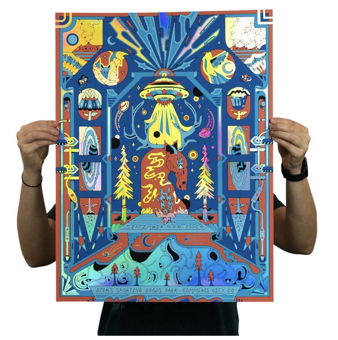 Phish HOLO FOIL  poster DICKS Commerce City Summer Bluess Artist Edition 24/50