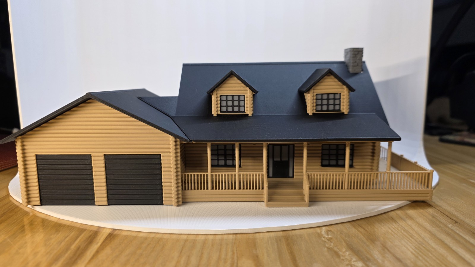 HO Scale House Log Cabin 3D Model 