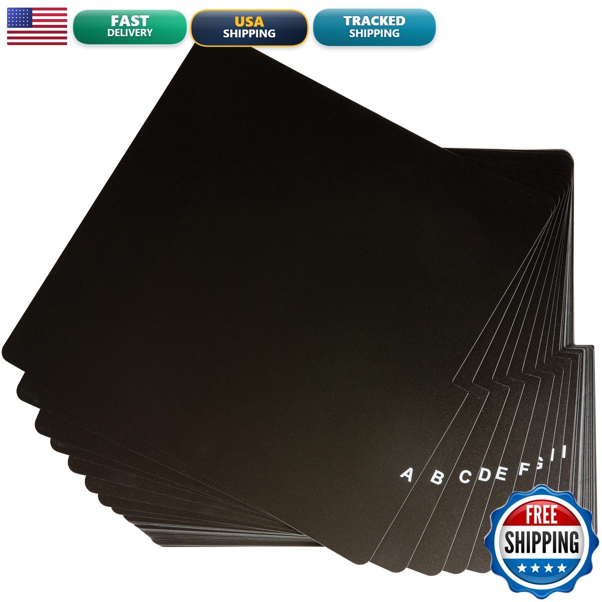 Crosley AC1046A-BK A-Z Vinyl Dividers, Black