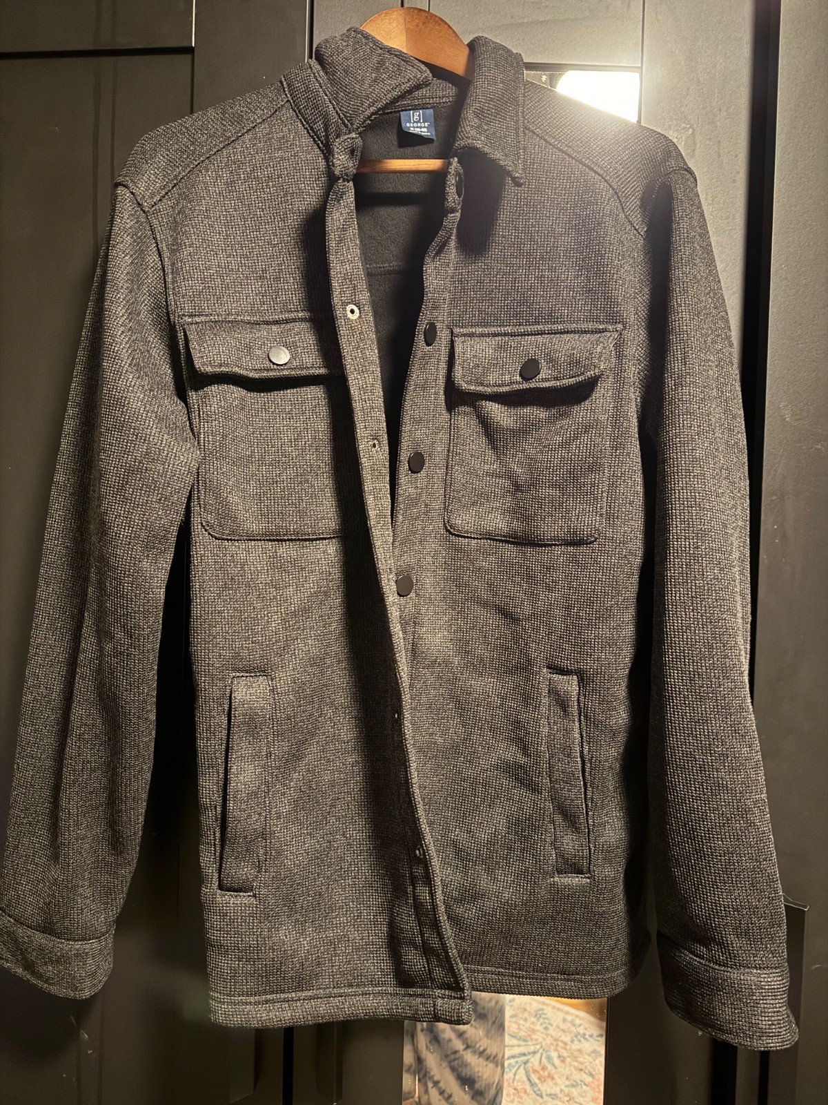 Men\'s Medium Jacket George Dark Gray Textured