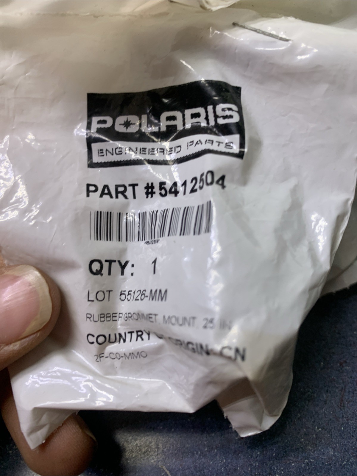Polaris Rubber Grommet, Mount, 25 in., Genuine OEM Part 5412504, Qty 1 Polaris Rubber Grommet, Mount, 25 in., Genuine OEM Part 5412504, Qty 1
