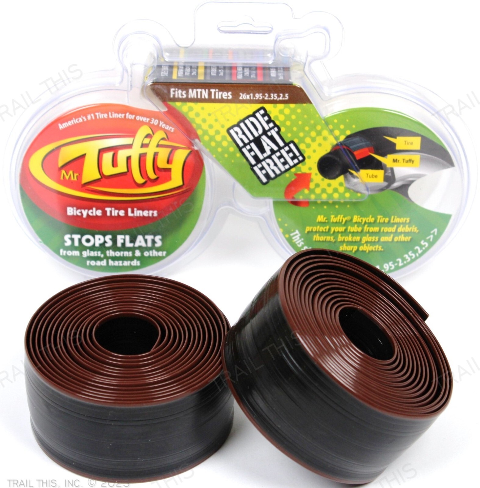 Mr Tuffy 26x1.95-2.5 Pair of Bike Tire (2) Liners Brown Stops Flats MTB Bike 26\