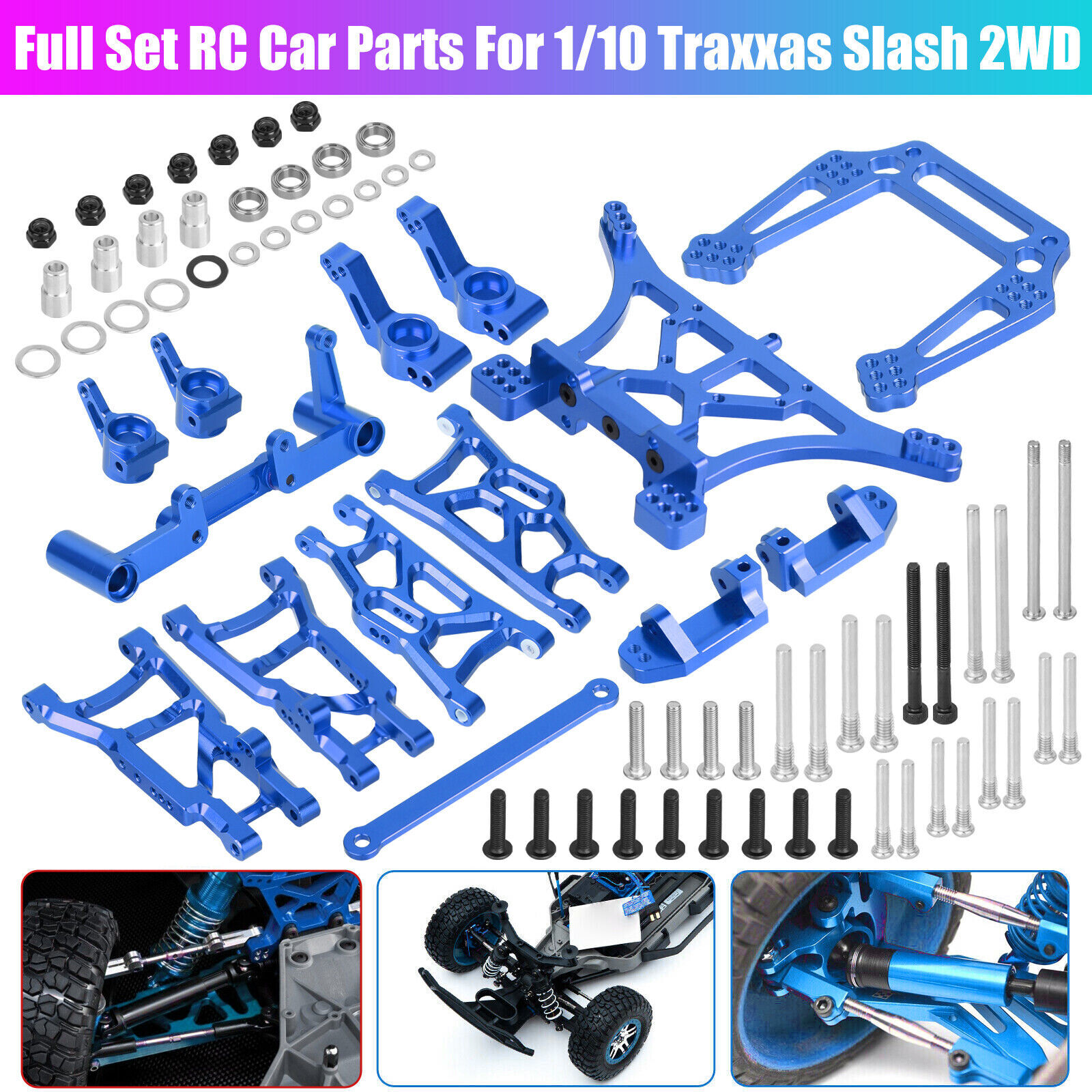 RC Car Upgrade Parts Metal Full Set For 1/10 Traxxas Slash 2WD/Stampede/Rustler