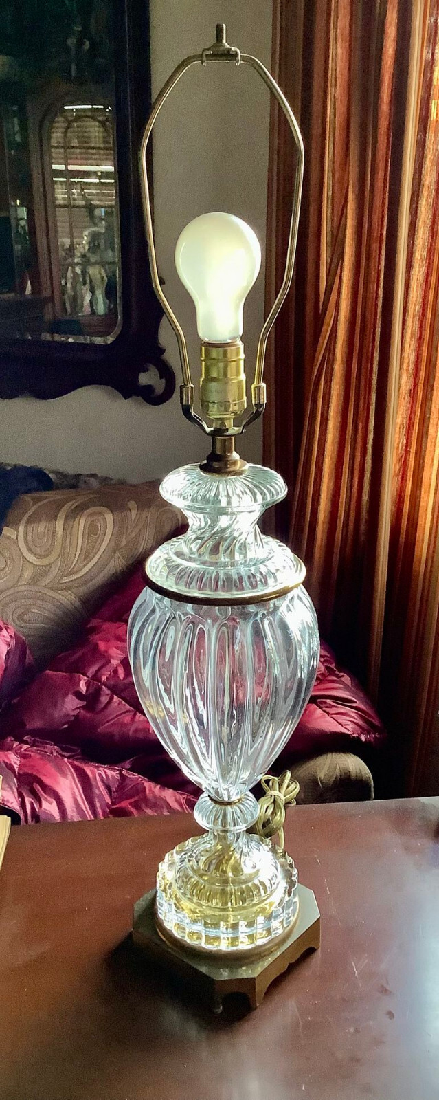 Vintage Antique Paul Hanson Baccarat Style Crystal Glass Table Lamp Vintage Antique Paul Hanson Baccarat Style Crystal Glass Table Lamp