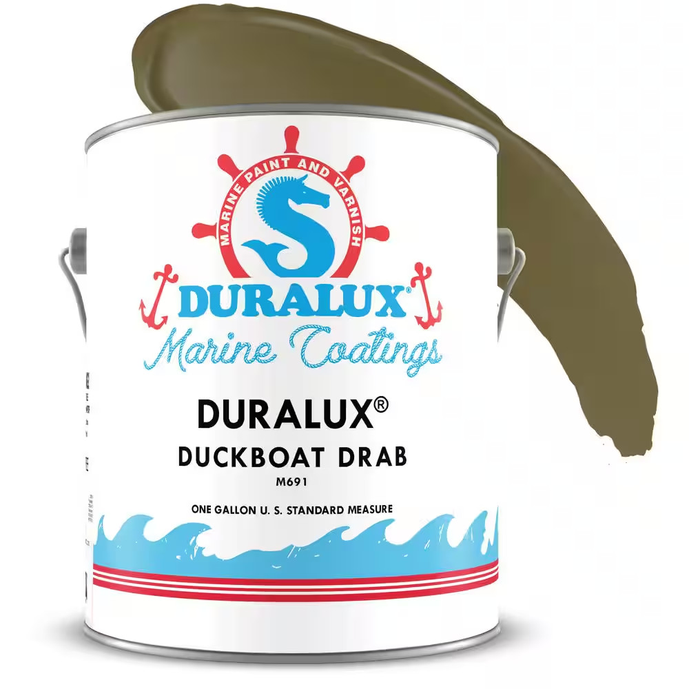 DURALUX Camouflage Marine Paint Duckboat Drab Flat Enamel Olive Green 1 qt