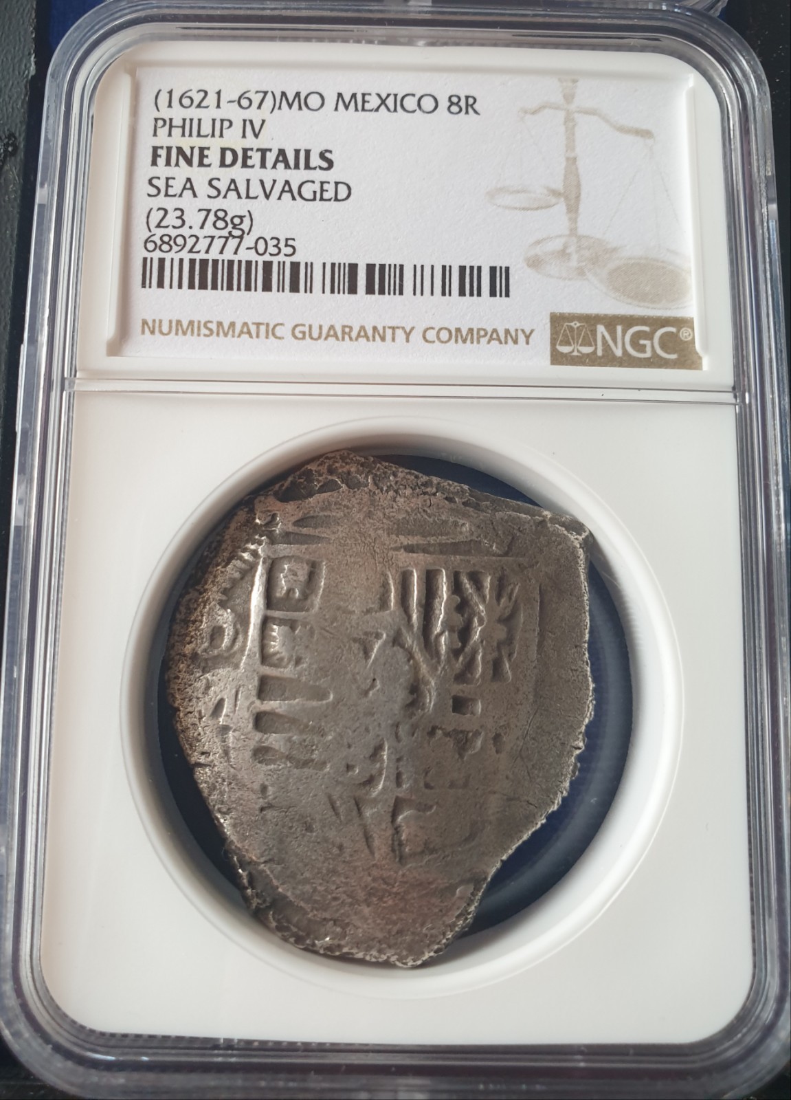 Mexico, 8 Reales (1621-67), Philip IV NGC, Fine Details, Design Certificate