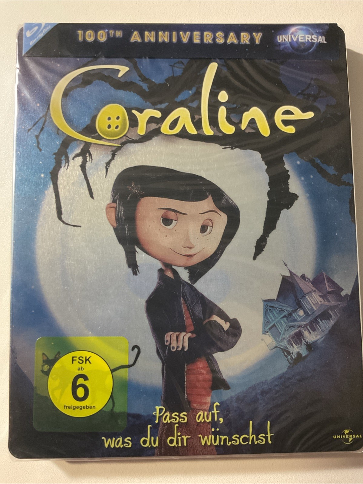Coraline Animated Bluray Steelbook Germany Limited Edition 100 Anniversary RARE Coraline Animated Bluray Steelbook Germany Limited Edition 100 Anniversary RARE