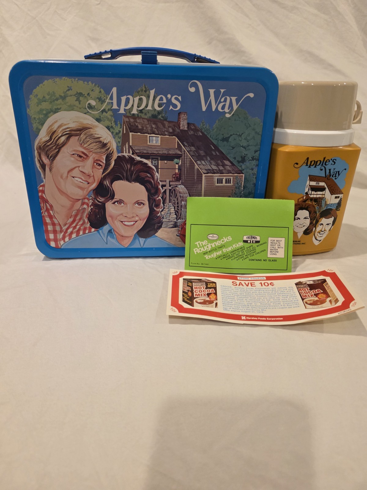 Rare Nr Mint Vintage 1975 Apple's Way Collectible Metal Lunchbox & Thermos