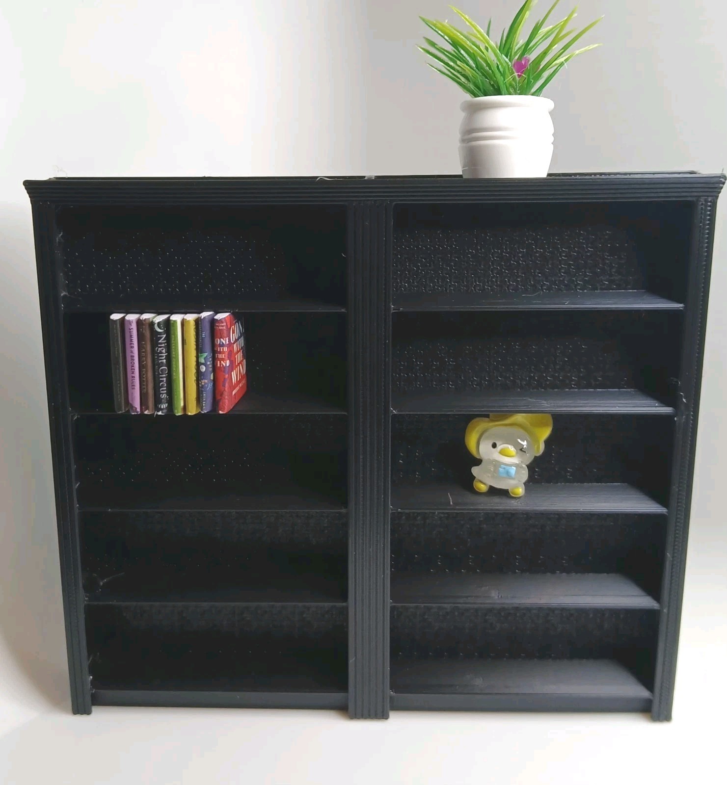 Dollhouse Furniture Bookshelf 1:12 Scale Double Bookcase For Dollhouses